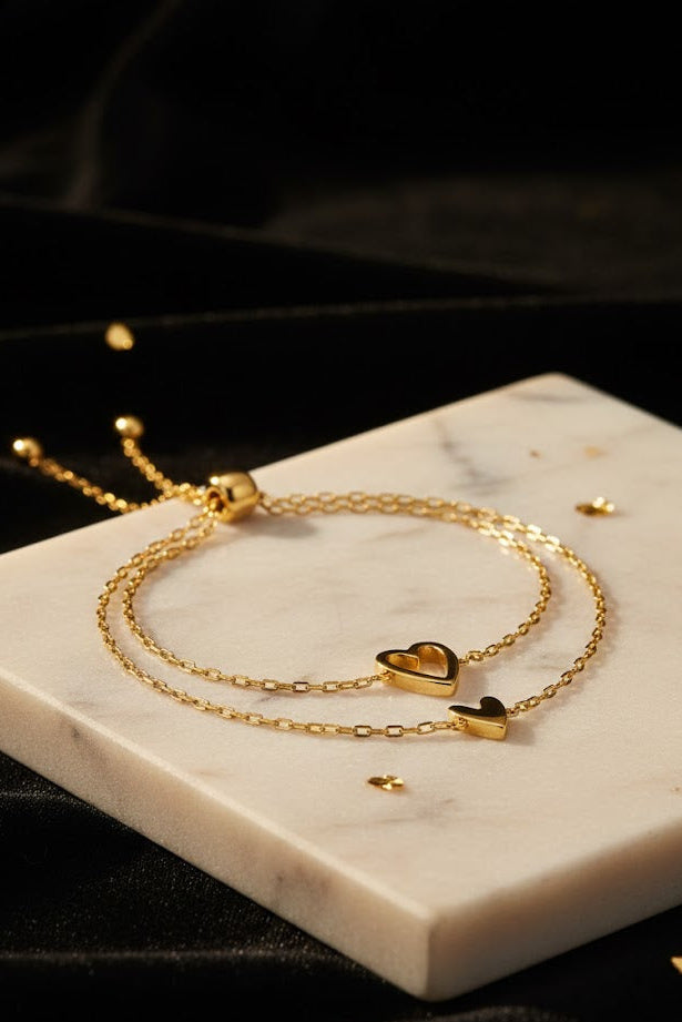 SoulTies™ – Matching Heart Connection Bracelets (Pair)💞